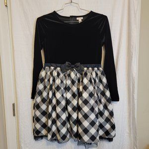 Brand New Cat & Jack Girls Velour and Checked Dress XXL(18) NEW WITH TAGS